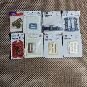 Lot Of Assorted Vintage Buckles And Trims For Belts & Scarves